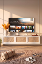 Dune Tv Ünitesi Sehpası Duvara Monte 3 Ahşap Jüt Kapaklı 180cm Beyaz-Jüt DN1-WJ