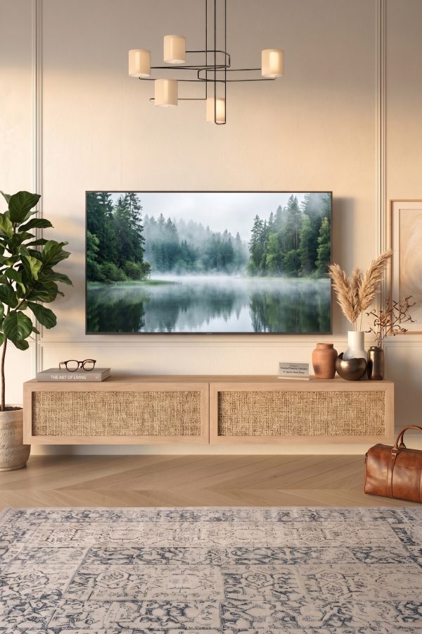 Future Tv Ünitesi Sehpası Duvara Monte Ahşap Jüt Kapaklı 180cm Sepet-Jüt FR8-SJ