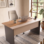 Motto 147x77 cm Ofis Çalışma Masası Bilgisayar Masası Yönetici Masası Sepet-Kumsal-Antrasit MT1-CSA