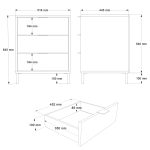 Motto 52x45 cm 3 Çekmeceli Ofis Keson Komodin Metal Ayaklı Sepet-Kumsal-Antrasit MT3-CSA