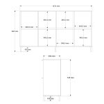 Motto 147x35 cm Ofis Dolabı Klasör Dolabı Konsol Çok Amaçlı Dolap Metal Ayaklı Sepet-Kumsal-Antrasit MT4-CSA