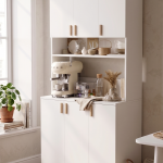 Oslo 90 cm Çok Amaçlı Mutfak Dolabı Kahve Köşesi Kiler Erzak Airfry Dolabı Terek Beyaz OL13-W