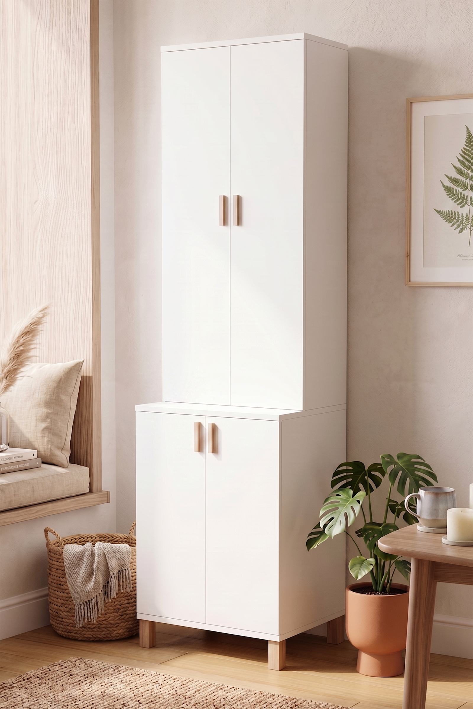 Oslo Ahşap Ayaklı 60 cm Dar Alan Çok Amaçlı Mutfak Kiler Erzak Dolabı Kahve Köşesi Beyaz OL15-W Oslo Ahşap Ayaklı 60 cm Dar Alan Çok Amaçlı Mutfak Kiler Erzak Dolabı Kahve Köşesi Beyaz OL15-W