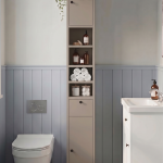 Riva 25X25cm Ekstra Dar Alan Banyo Dolabı Çok Amaçlı Dolap 2 Kapaklı Çekmeceli Raflı Kumsal RV1-CO
