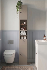 Riva 25X25cm Ekstra Dar Alan Banyo Dolabı Çok Amaçlı Dolap 2 Kapaklı Çekmeceli Raflı Kumsal RV1-CO
