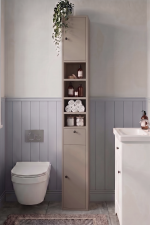 Riva 25X25cm Ekstra Dar Alan Banyo Dolabı Çok Amaçlı Dolap 2 Kapaklı Çekmeceli Raflı Kumsal RV1-CO