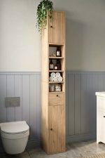 Riva 25X25cm Ekstra Dar Alan Banyo Dolabı Çok Amaçlı Dolap 2 Kapaklı Çekmeceli Raflı Sepet RV1-S