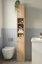 Riva 25X25cm Ekstra Dar Alan Banyo Dolabı Çok Amaçlı Dolap 2 Kapaklı Çekmeceli Raflı Sepet RV1-S