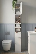Riva 25X25cm Ekstra Dar Alan Banyo Dolabı Çok Amaçlı Dolap 2 Kapaklı Çekmeceli Raflı Sepet RV1-S
