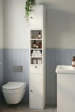 Riva 25X25cm Ekstra Dar Alan Banyo Dolabı Çok Amaçlı Dolap 2 Kapaklı Çekmeceli Raflı Sepet RV1-S