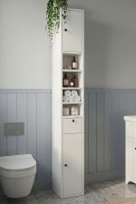 Riva 25X25cm Ekstra Dar Alan Banyo Dolabı Çok Amaçlı Dolap 2 Kapaklı Çekmeceli Raflı Sepet RV1-S