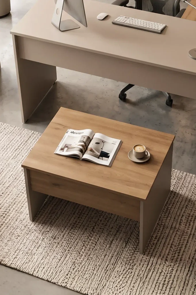 Alva 72x52 cm Ofis Sehpası Orta Sehpa Sepet-Kumsal AL2-COS