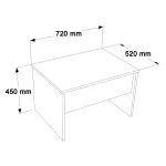 Alva 72x52 cm Ofis Sehpası Orta Sehpa Sepet-Kumsal AL2-COS