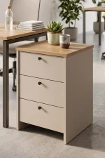 Alva 45x40 cm 3 Çekmeceli Ofis Keson Komodin Sepet-Kumsal AL3-COS