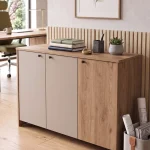 Alva 120x40 cm Ofis Dolabı Klasör Dolabı Konsol Çok Amaçlı Dolap Sepet-Kumsal AL4-COS