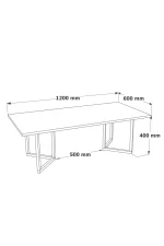 Blom Orta Sehpa Kayın Ahşap Ayaklı 120x60cm Kumsal BL3-CO