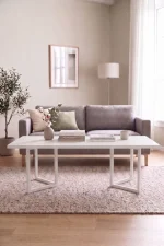 Blom Orta Sehpa Kayın Ahşap Ayaklı 120x60cm Beyaz BL3-W