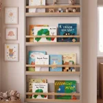 Blom 4 Raflı Montessori Çocuk Odası Kitaplığı Rafı 120x64x10cm Kayın Ahşap Çıta Kumsal-Kayın BL4-CK