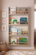 Blom 4 Raflı Montessori Çocuk Odası Kitaplığı Rafı 120x64x10cm Kayın Ahşap Çıta Kumsal-Kayın BL4-CK