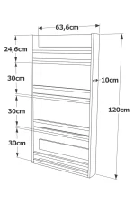 Blom 4 Raflı Montessori Çocuk Odası Kitaplığı Rafı 120x64x10cm Kayın Ahşap Çıta Ihlamur Yeşili-Kayın BL4-YK