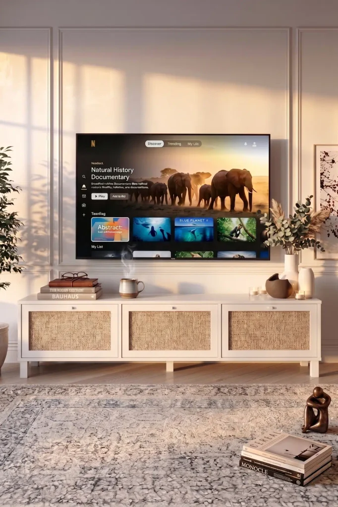 Dune Tv Ünitesi Sehpası Ahşap Ayaklı 3 Ahşap Jüt Kapaklı 180cm Beyaz-Jüt DN2-WJ