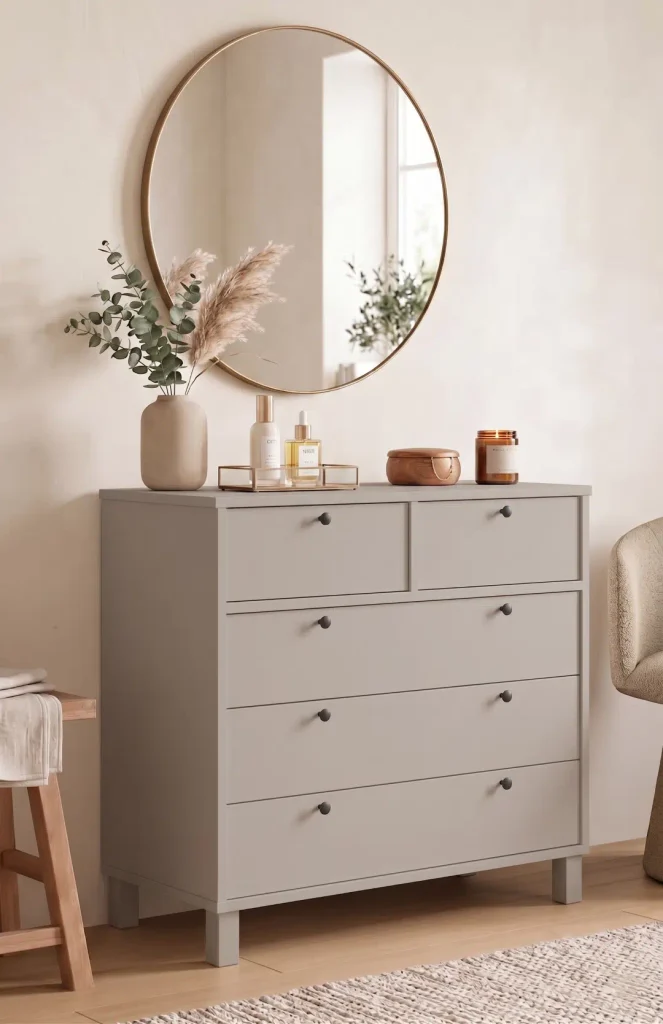 Nord Şifonyer 5 Çekmece Ahşap Ayaklı Kumsal ND3-CO