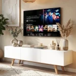 Pulse Tv Ünitesi 3 Kapaklı 180cm Ahşap Ayaklı Beyaz Pu1-w