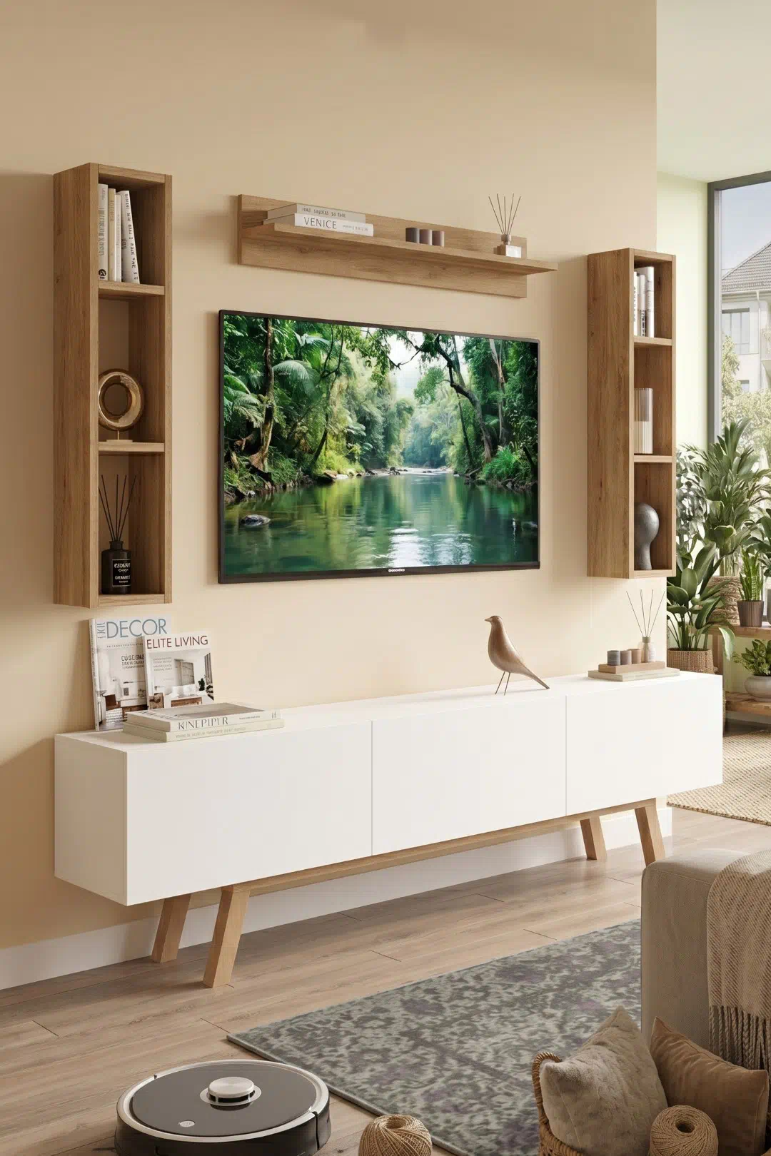 Pulse Tv Ünitesi Raflı 3 Kapaklı 180cm Ahşap Ayaklı Beyaz-sepet Pu3-ws Pulse Tv Ünitesi Raflı 3 Kapaklı 180cm Ahşap Ayaklı Beyaz-sepet Pu3-ws