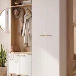 Yoda 4 Kapaklı Raflı Portmanto Vestiyer Ayakkabılık Ahşap Ayaklı 2 Modül 184cm YD10-SW