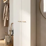 Yoda 2 Kapaklı 5 Raflı Ayakkabılık Çok Amaçlı Dolap Ahşap Ayaklı Sepet-Beyaz YD2-SW