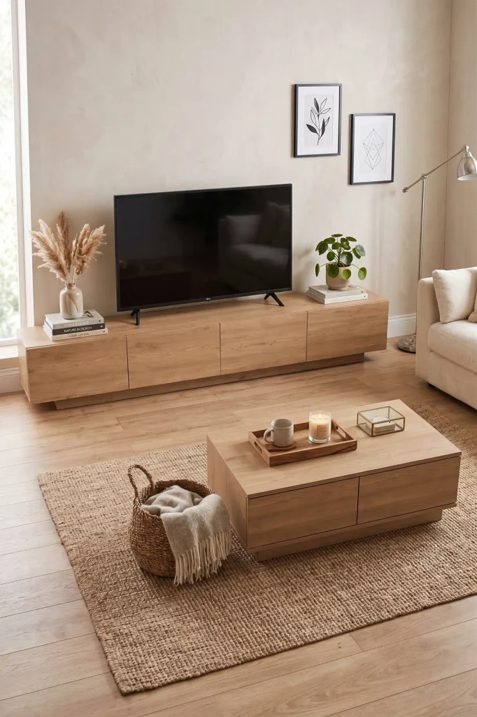 Yoda 200cm Tv Ünitesi Orta Sehpa 2'Li Set Sepet YD26-S