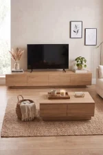Yoda 200cm Tv Ünitesi Orta Sehpa 2'Li Set Sepet YD26-S
