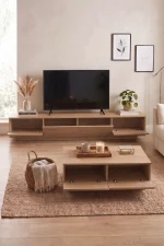 Yoda 200cm Tv Ünitesi Orta Sehpa 2'Li Set Sepet YD26-S