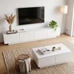 Yoda 200cm Tv Ünitesi Orta Sehpa 2'Li Set Beyaz YD26-W
