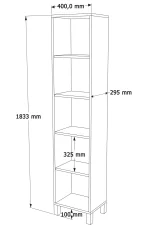 Yoda Temperli Cam Kapaklı Neon Led Işıklı Dar Alan Vitrin Büfe Kitaplık Ahşap Ayaklı 5 Raflı Sepet-Ihlamur Yeşili 183cm YD8-SY